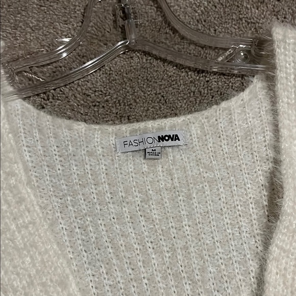 Fuzzy White Sweater - Picture 2 of 3